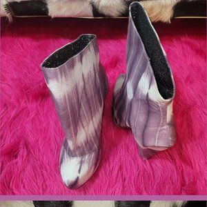 Irregular Choice Purple Anna Bell Trolley Tie Dye Bootie
